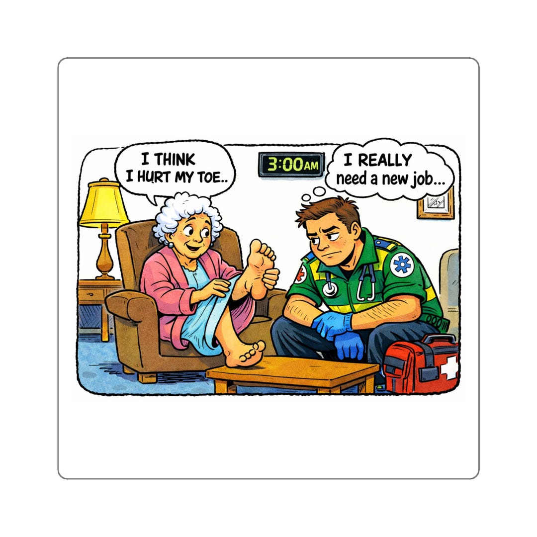 Toe Pain Square Sticker | Funny Emt/medic Sticker - Etsy