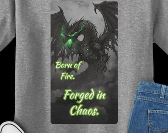 Koszulka „Born of Fire Dragon”: Odzież motywująca i wzmacniająca