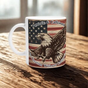 No Taxation Caffeination Mug Funny Patriotic Gift, 11oz Ceramic for USA Coffee Lovers, Veteran-Owned image 7