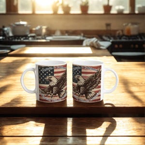 No Taxation Caffeination Mug Funny Patriotic Gift, 11oz Ceramic for USA Coffee Lovers, Veteran-Owned image 3