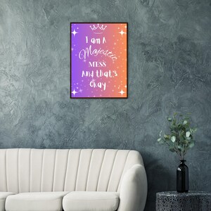 Majestic Mess Framed Print: Funny Self-Care Dorm Decor image 4