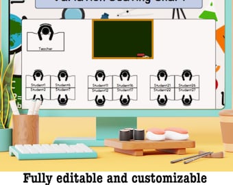 Classroom Seating Chart Template | Editable Digital Download | Multiple Premade Layouts for Any Classroom