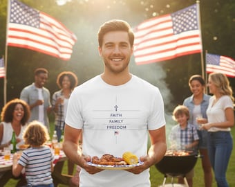 Faith Family Freedom T-Shirt: Patriotic Christian USA Pride Tee