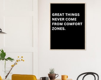 Motivational Quote Framed Print, Hustle Decor, Office Wall Art