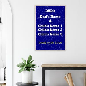 Personalized Father’s Day Wall Art Custom Gift, Motivational Print with Names, Dad Decor, Veteran-Owned