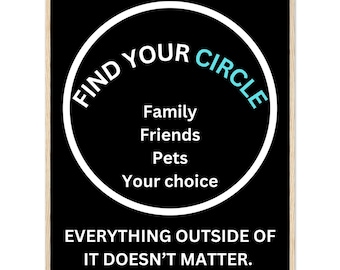 Ingelijste print Find Your Circle: motiverende kunst aan de muur, decor mentale wellness