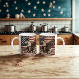 No Taxation Caffeination Mug Funny Patriotic Gift, 11oz Ceramic for USA Coffee Lovers, Veteran-Owned image 4