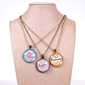 SEC College Logo Pendant Necklace: Game Day Jewelry, 18&quot; Chain