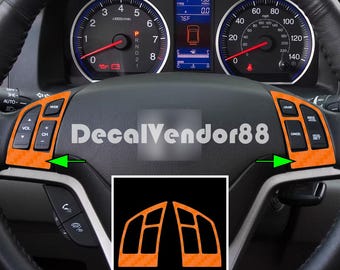 H Steering Wheel Carbon Fiber Vinyl Trim Set. 2007-2011 C.R.V. Models.