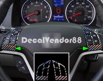 H Steering Wheel Carbon Fiber Gloss Holographic Vinyl Trim Set. 2007-2011 C.R.V. Models.