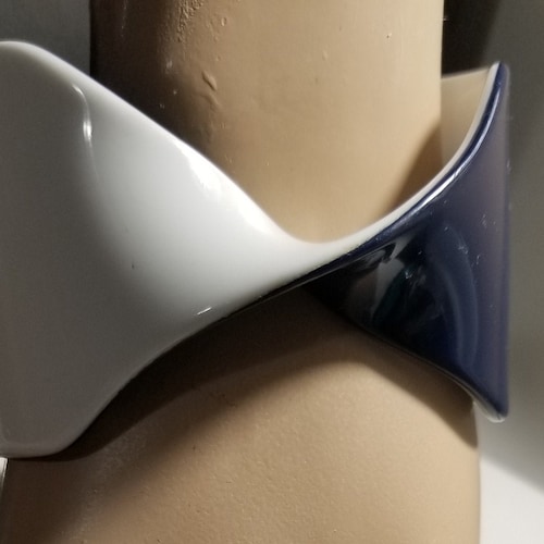 Black and White Sandwich early bracelet by French designer Lea shops Stein in excellent condition It is made from laminated cellulose Art Deco