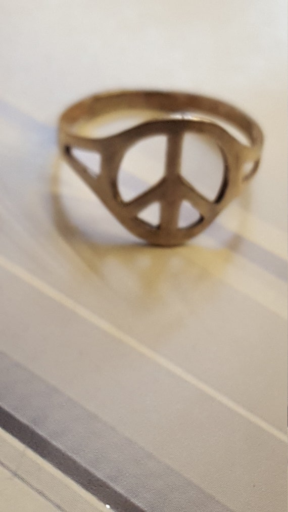Give me Love and Peace  Handcrafted  Ring size 8 … - image 6