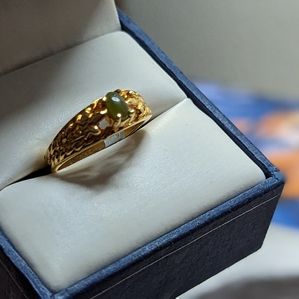 JADE Promise Ring In 18kt Yellow Gold HGE Vargas Mark Size 4 petite