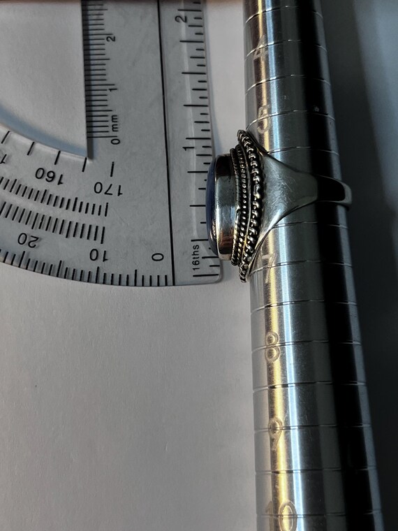 Kyanite Statement Ring Sterling Silver Domed with… - image 5