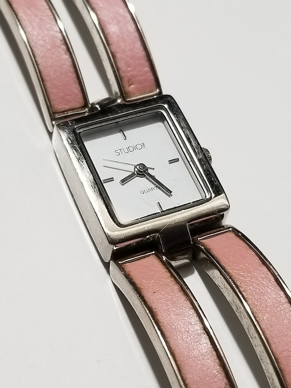 Studio Watch Steel Silver With Pink Enamel Bracele