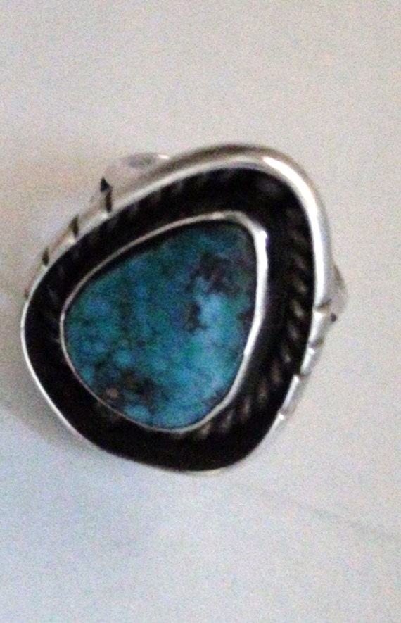 Natural Turquoise  and sterling silver Ring  Size… - image 4