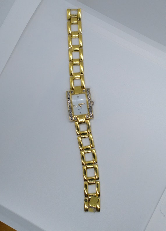 Women's Bracelet  Watch with Marcasites Gold  Ton… - image 2