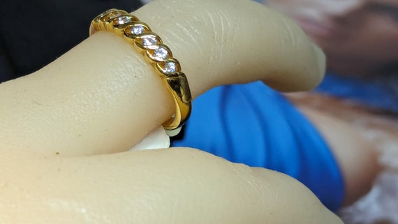 Diamond Zirconia Wedding band Stackable Ring RSC … - image 1
