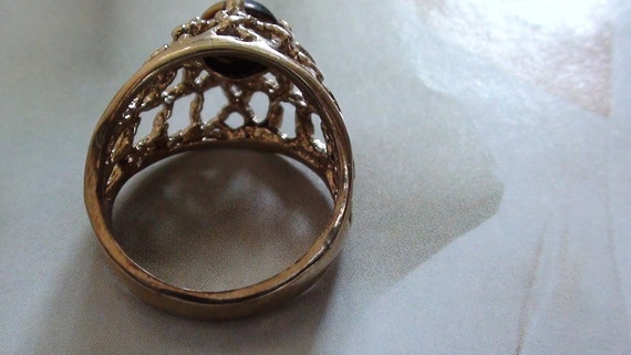1960 TIGER Eye Cluster Ring Flower Cabochon Design 18kt HGE Size 5 AND 7 Spanish eyes Promise Ring Brides Maids gift ideas C