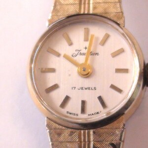 Antique  Women Tradition 17 Jewels Swiss  Made Watch  10K Gold RGP Watch and Face Gold  Fill Working and keeping time