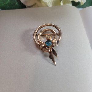 Antique Brooch 12k gold filled Bal Ron Brand Blue Paste Aquamarine a Beauty Something Blue