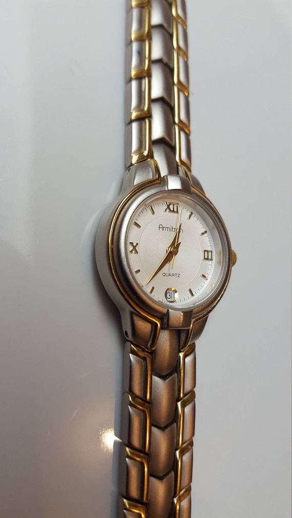 Vintage Armitron Date and Time  Ladies Watch Silve
