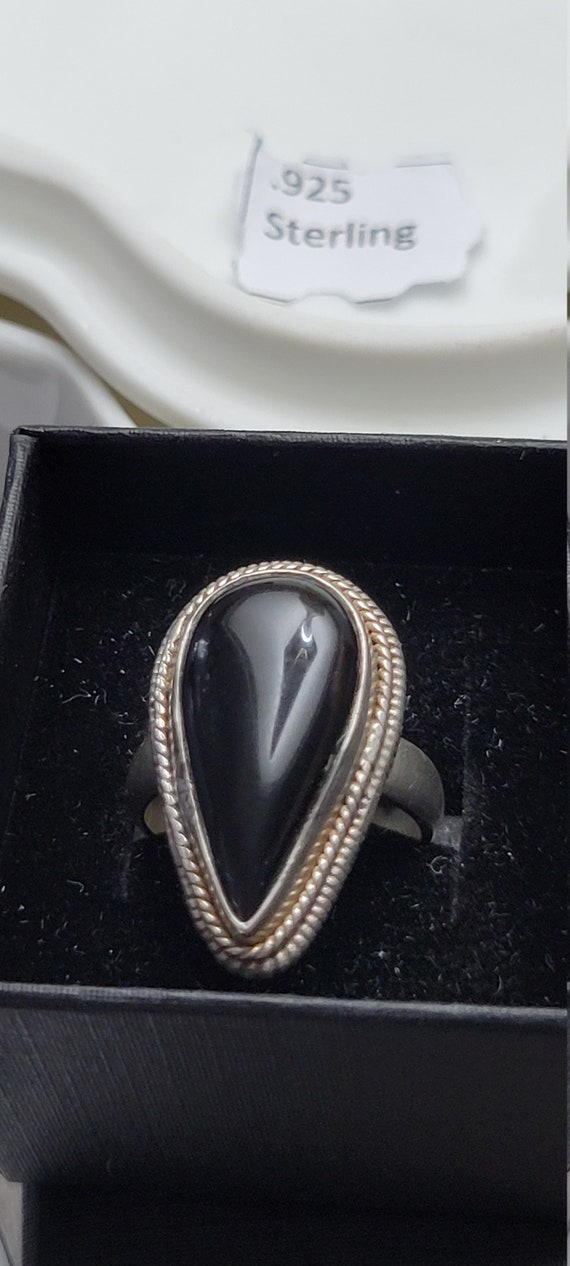 Mystical Antique Black Onyx  and sterling silver  