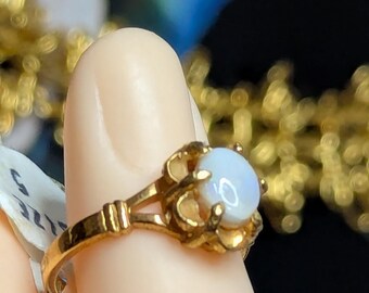 Genuine Opal Ring Promise is a Promise size 5 and is 18k hge Plated Sterling New Old Stock
