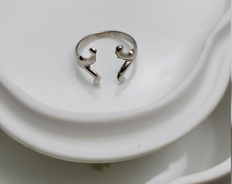 Ring Gurad Sterling Silber signiert Größe 4 Mädchen oder pinky Finger niedlich und leicht