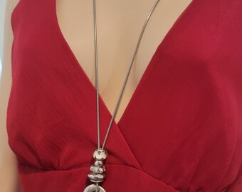 Paws Circle of Life and Love Flapper One of this kind Necklace 29" long