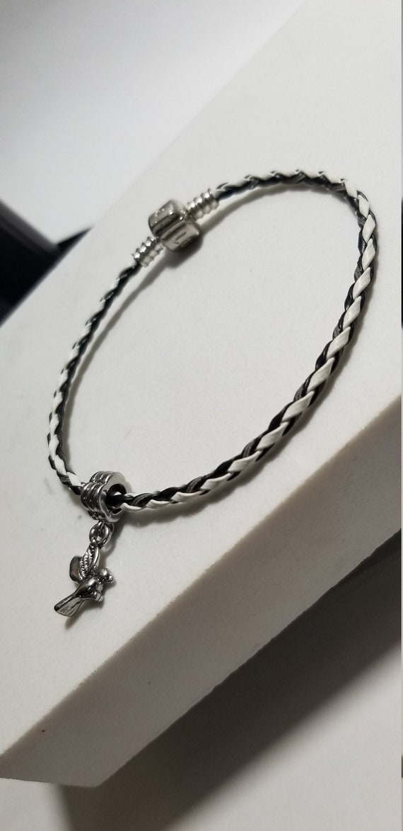 Wonderful Love Bird Charm Beads Bracelet Silver S… - image 1
