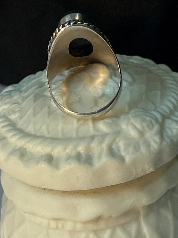 Kyanite Statement Ring Sterling Silver Domed with… - image 4