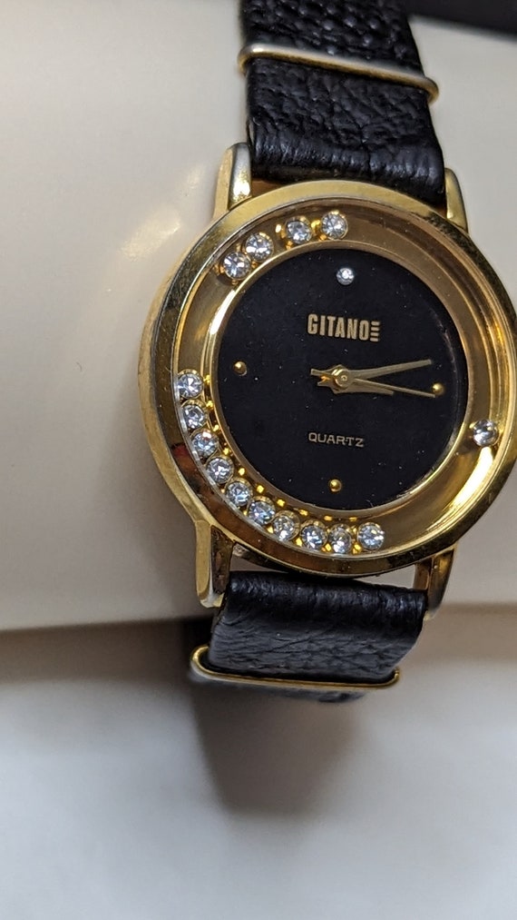 Floating Crystals Vintage Gitano Wrist Watch Genui