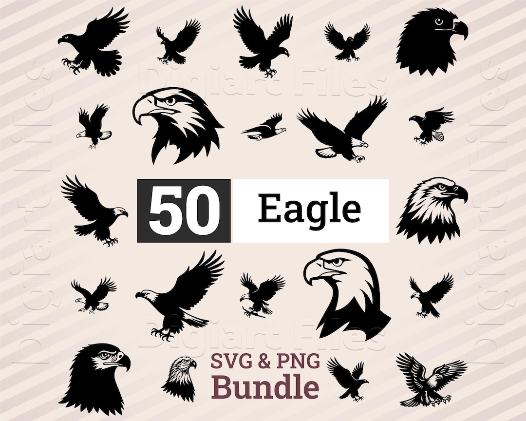 Eagle SVG Bundle | Eagle Silhouette PNG | Cute Eagle Vector Clipart ...