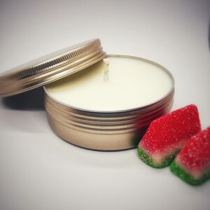 Watermelon scented soy candle