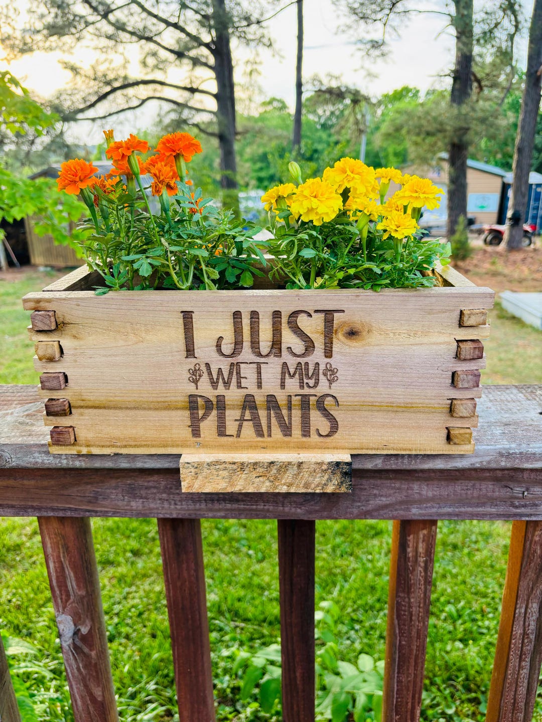Rustic Americana Deck Railing Planter - Etsy