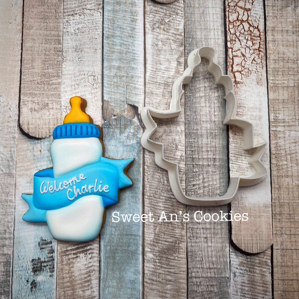 Baby Bottle with Banner 3D Cookie Cutter