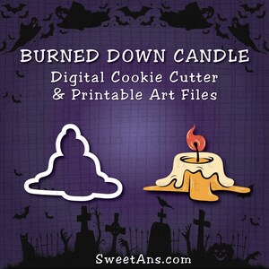 Kakform med bränt ljus – Halloween-droppande vaxdesign (digital nedladdning)