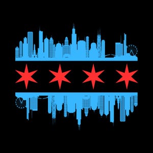 Graphique/Logo Skyline du drapeau de Chicago