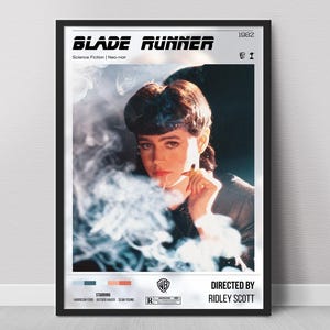 Blade Runner 1982 Movie Poster | Vintage Sci-Fi Wall Art Print | Ridley Scott | Sean Young | Rachel | Cyberpunk Aesthetic | Wall Art
