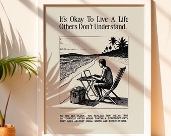 Motivational Beach Laptop Print | Minimalist Wall Art (Digital Download)