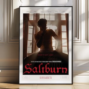 Saltburn Movie Poster - Dark Aesthetic Cinematic Print, Moody Vintage Wall Art, Modern Film Decor