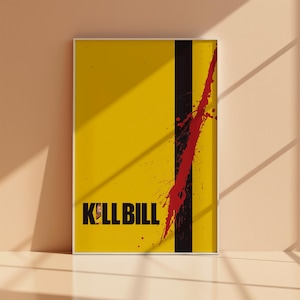 Kill Bill Movie Wall Art Poster -Minimalistic Digital Poster Wall Art - Quentin Tarantino Movie Decor | Instant Download | Bold Yellow Art