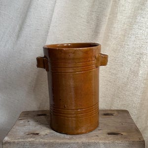 Antique French Confit Pot, Vintage French Vessel, Confit Jar, Storage Pot, Utensils Holder, Vintage French Pot, Ceramic Crock, Vintage Jar