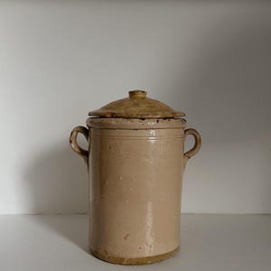 Antique Italian Confit Pot, Sardines Anchovies Pot, Confit Jar, Storage Pot, Utensils Holder, Vintage Pot, Neutral Vase, Farmhouse Decor
