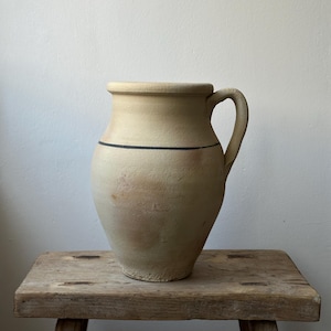 Antique Clay Vase, Vintage Rustic Jug, Vintage Terracotta Flowers Vase, vintage pottery, handmade pottery, neutral vessel, primitive jug pot