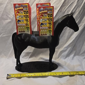 Soporte para lengüeta de bingo con forma de caballo: trae BUENA SUERTE, PERSONALIZABLE, lindos temas de animales, ¡un gran regalo para la abuela o cualquier jugador de bingo!
