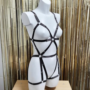 Fullbody women harness bodysuit, Handmade lingerie, Chest harness cupless bra lingerie, Festival clothing woman