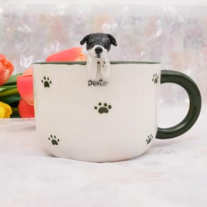 Haustier-Becher mit Haustier-Abbildung handgemachter keramischer Becher Peekaboo-Haustier-Becher-Gedenkgeschenk für Haustier-Besitzer personifizierter Hund/Katze innerhalb Becher-Kaffeetasse