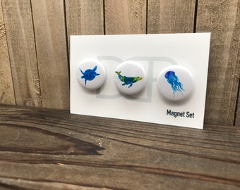 Sea Life Magnets, Set of 3